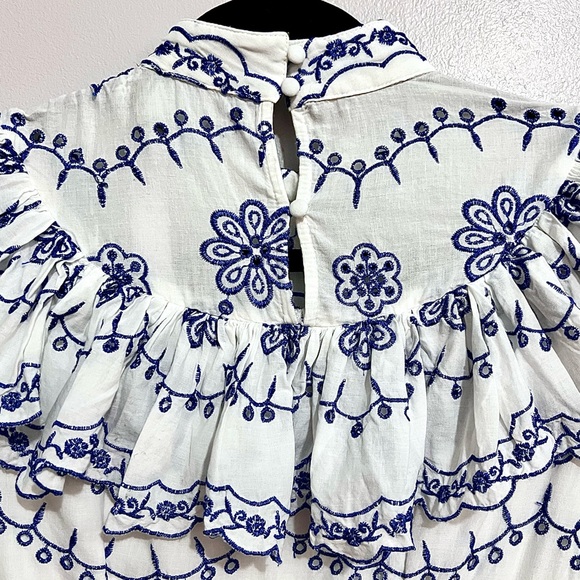 NWT ASOS Broderie Blouson Sleeve Midi Dress w/ Contrast Embroidery MSRP$260 - Picture 12 of 16